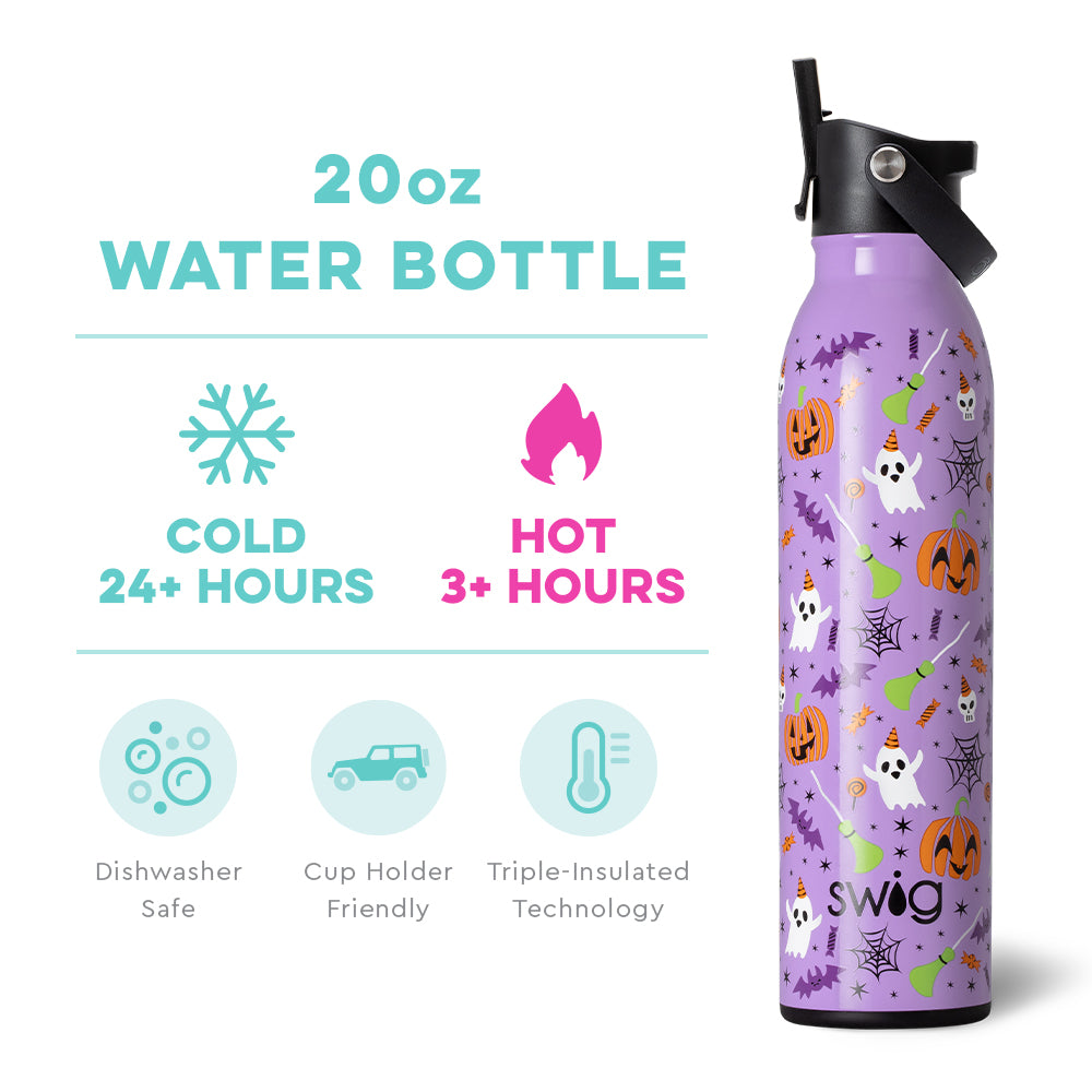 Swig Life 20oz Insulated Water Bottle with Straw & Flip + Sip Handle | Leak  Proof, Dishwasher Safe, Cup Holder Friendly, Stainless Steel Water Bottle