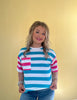 Stripe Contrast Tee - Turquoise