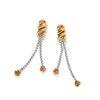 Interlok Twist 2 Tone Double Chain Post Earrings