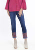 Hi Rise Straight Embroidery Jeans