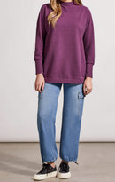 Dark Plum Funnel Neck Tunic