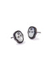 Gunmetal Skeleton Stud Earring - Mother of Pearl