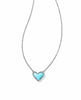 Ari Heart Necklace - Silver Turquoise