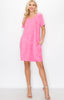 Audrey V-Neck Dress - Bubblegum