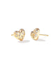 Holland Heart Stud - Gold White Crystal