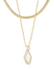 Evelyn Multi Strand Necklace - Gold Dichroic Glass