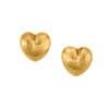 Small Gold Trianon Heart Post Earrings