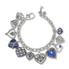 One Heart Color Charm Bracelet  - Blue