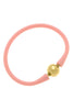 Bali 24K Gold Plated Bali Bead Silicone Bracelet - Light Pink