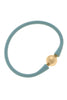 Bali 24K Gold Plated Bali Bead Silicone Bracelet - Seafoam Green