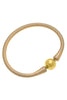 Bali 24K Gold Plated Bali Bead Silicone Bracelet - Metallic Gold