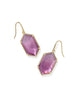 Hallie Drop Earring - Gold Purple Watercolor Illusion