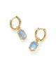 Hallie Huggie Earring - Gold Sky Blue MOP