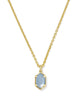 Hallie Short Pendant Necklace - Gold Sky Blue MOP