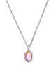 Hallie Short Pendant Necklace - Silver Sunrise Watercolor Illusion