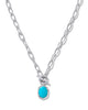 Daphne Link Chain Necklace - Silver Variegated Turquoise