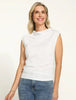 Rushed Cap Sleeve Top - White