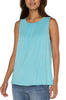 A-Line Sleeveless Knit Top - Pastel Turquoise