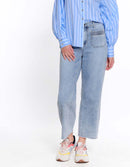 Light Denim Wide Leg Crop