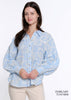 Light Blue Balloon Sleeve Top