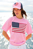 Pink Flag Short Sleeve Sweatshirt