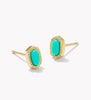 Mini Ellie Gold Stud - Gold Mint Magnesite