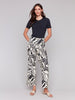 Black Printed Straight Leg Pant