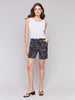 Black Printed Pull-On Short