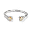 Meridian Aurora Petite Gold & Silver Crystal Hinged Bangle