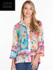 John Mark Floral Print Button Front Tunic