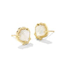 Brynne Shell Stud Earring - Gold Ivory Mother Of Pearl