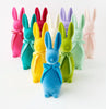 Flocked Button Nose Bunny - Bright Mix Medium