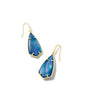 Camry Drop Earring - Gold Dark Blue Mother of Pearl