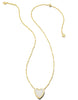 Heart Drop Necklace - Gold Iridescent Drusy