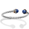 Neptune's Rings Brazil Blue Quartz Open Hinged Bangle